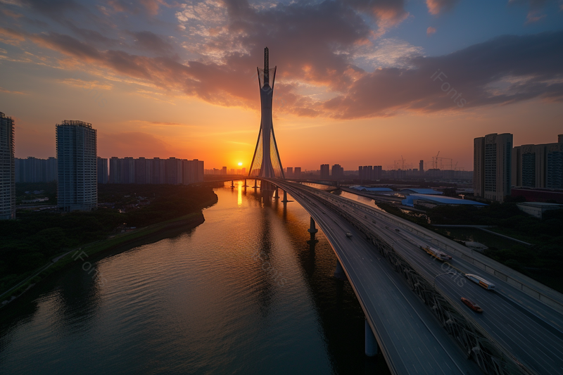 橙色唯美航拍城市建筑实拍摄影,高清,摄影图,摄影图片,图片大全,摄影图免费下载